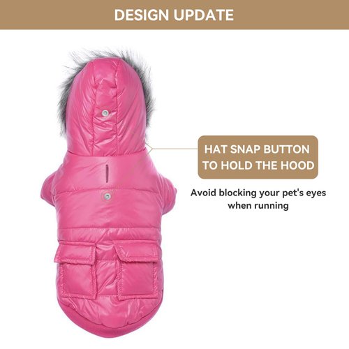 lesypet Dog Coats for Small Dogs, Dog Jacket Warm Dog Winter Coat Windproof Puffer Jacket for Small Dogs Puppy, Pink S