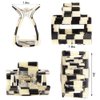 Bmobuo Checkered Tortoise Hair Clips for Women - 4Pcs 2" Small Acetate Claw Barrettes for Thick & Thin Hair