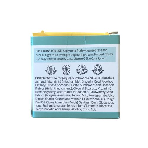 ShiKai Healthy Glow Brightening Night Cream (1 oz) | Hydrating Skin Lotion | With Vitamins C, E, Niacinamide | Provides a healthy glow in skin.