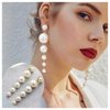 Yheakne Boho Pearl Drop Dangle Earrings Big Pearl Tassel Earrings Gold Long Drop Earrings Elegant Vintage Earrings Jewelry for Women