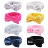 Ondder 8 Pack Spa Headbands Makeup Bow Face Wash Bowknot Headbands for Washing Face Solid Color Facial Headbands Fluffy Skincare Shower Spa Cosmetic Headband Bow Hair Band for Women Girls