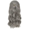 Tseses Long Grey Curly Men Wigs Wavy Synthetic Mullet Wig 70s 80s Natural Rocker Mullet Party Funny Wig Costume Wig