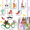 Bucherry 54 Pieces Cinco De Mayo Sombrero Hats Mexican Beaded Necklace Paper Eyewear Fiesta Party Supplies Bulk for Mexican Day Decorations