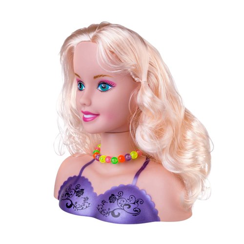 KonHaovF Kids Doll Head for Hair Styling and Make Up for Little Girls,Head Styling Doll with Hair Makeup Practice, Hair Styling Doll Makeup Toys for Kids with Hair Dryer, Accessories (Purple)