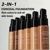 QIUFSSE Concealer Full Coverage Foundation for Mature Skin,Oil Control Matte 2 in 1 Concealer liquid Foundation Makeup Waterproof Base De Maquillaje Alta Cobertura-03 Warm Ivory