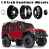 GLOBACT 1.9 Beadlock Wheels RC Wheel Hub for 1/10 TRX4 TRX6 Axial SCX10 I II III Pro Redcat RC Crawler Upgrade Accessories (4Pcs Black)