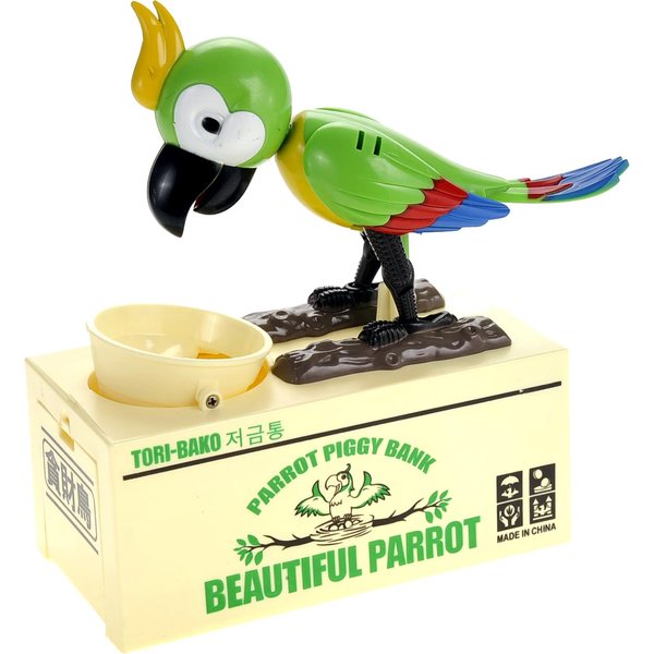 PowerTRC Parrot Coin Bank for Kids, Cute Money Bank for Boys and Girls, Savings Piggy Bank | Fun Gift for Kids and Adults