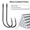 Baitholder Fishing Hooks Barbed Shank Beak Bait Holder Hooks Black Carbon Steel Offset Jig Fishing Hooks Saltwater Freshwater #2
