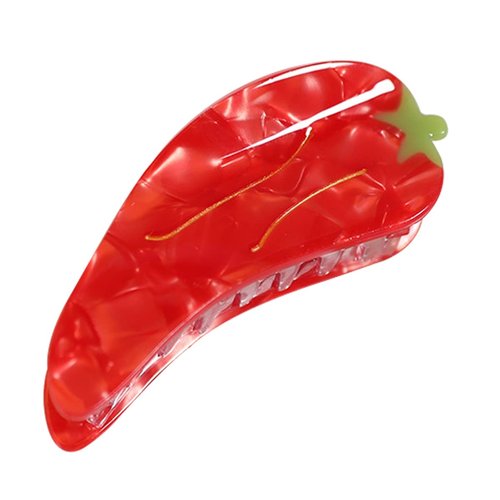 Red Pepper Hair Clips,Cellulose Acetate Hair Clips,Small Claw Clips for Girl,Hair Accessories