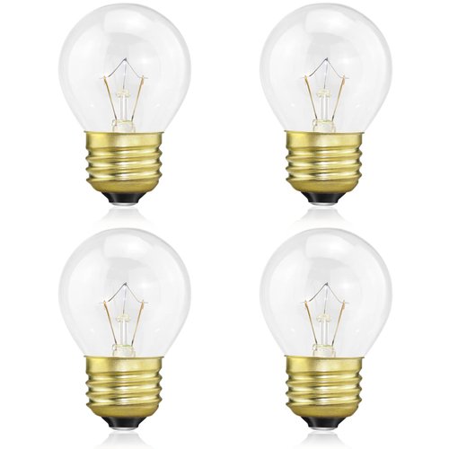 Oven Light Bulb 40 Watt, G45 Clear - High Temp 120V 415 Lumens E26 Standard Base, Appliance Light Bulb for Stove Refrigerator Microwave 4-Pack
