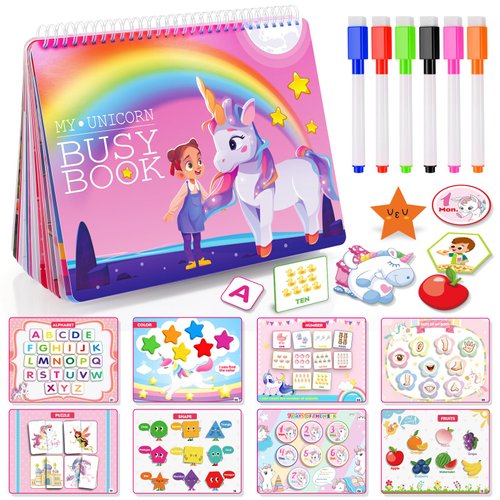Busy Book for Toddlers Learning Toys,30 Themes Preschool Learning Activities Books,Montessori Toys for 2 3 4 5 Year Olds,Early Educational Toys Autism Learning Materials Gifts for Boys Girls Age 2-5