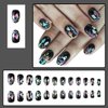 White Ghost Press on Nails Short Square Shape Halloween Fake Nails with Mushroom Designs Cute Ghosts Acrylic Nails Glue on Nails Full Cover Spooky False Nails for Women Girls Reusable Kit 24 Pcs