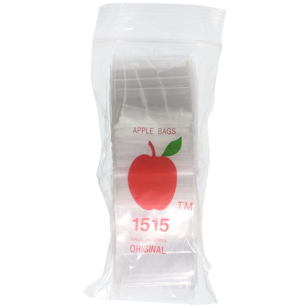 Apple Brand 1515 Clear Ziplock Bags, 1000 Count