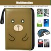 LelonHo Trading Card Binder 4 Pocket，Fits 400 TCG MTG Cards with 50 Removable Sleeves,3-Ring Card Holder Album with Zipper，Collection Card Holder Case Binders Book Gifts for Boys Girls（Bear）