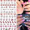 3D Cartoon Nail Art Stickers Self Adhesive Cute Nail Decals 6 Sheets Kawaii Design Nail Charms for Acrylic Nails Supplies Designer Nail Stickers for Women Girls DIY Nail Decorations Accessories
