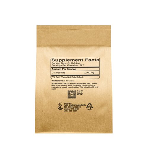 PURE ORIGINAL INGREDIENTS L-Threonine (1lb) Essential Amino Acid, Dietary Supplement Powder