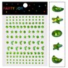 Moon Stars Face Gems Jewels Stick for Women Hair Face Diamonds Crystal Rhinestones Rave Party Festival Alien Club Body Face Eye Nail Makeup Stickers Temporary Tattoos (Green)