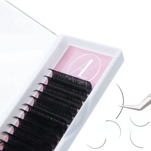 ALLOVE Cashmere Eyelash Extension Classic Lash Extensions 0.03 D Curl 12mm Individual Volume Lash Extensions Lash Trays for Lash Extensions Supplies Single Eyelash Extensions