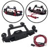 Vgoohobby Aluminum Front & Rear Bumper with LED Headlights Tow Hook Spare Tire Carrier Compatible with Traxxas TRX4 TRX-4 Axial SCX10 SCX10-II 90046 90047 SCX10-iii AX10300 1/10 RC Crawler Car
