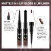 evpct 1Pcs Deep Red Lip Stain Paint Matte Lip Liner and Lipstick Set Long Lasting Smudge Proof labiales matte mate larga duracion listip 24 hours a prueba de agua mate 24 horas originales,06#