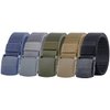 Ginwee 5 Pack Nylon Military Tactical Belt Webbing Canvas Outdoor Web Belt with Plastic Buckle