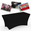 YOUR CHAIR COVERS Rectangular Spandex Table Covers 6ft Fitted Tablecloth Wedding Event Patio Table Decorations Elastic Fabric Stretch Table Covers for 6 ft Folding Table (Black)