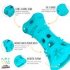 Messy Mutts Totally Pooched Chew n' Stuff Roll | 6” Durable TPR Dog Toy | Made for Tough Chewers | Interactive Treat Puzzle for Dogs | Teal