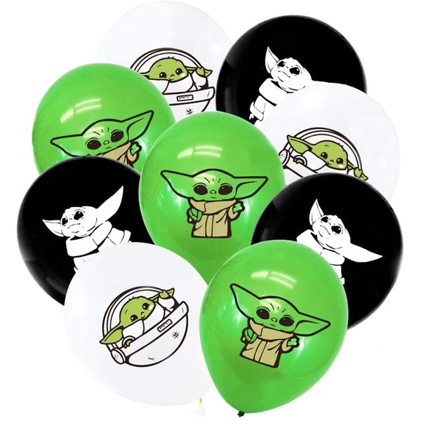 ROSUDA 30PCS Baby Child Latex Balloons Birthday Party Supplies,Wars Star Theme Party for kids,Baby Yoda Mandalorian Party Decorations for Baby Shower