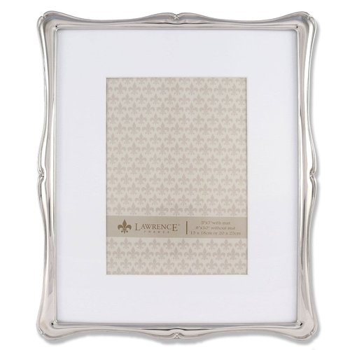 Lawrence Frames 710280 5 by 7-Inch Silver Metal Romance Picture Frame, Matted, 8x10