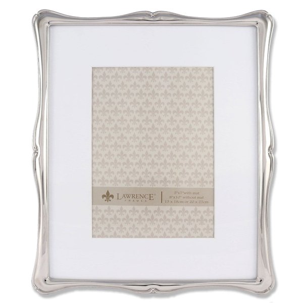 Lawrence Frames 710280 5 by 7-Inch Silver Metal Romance Picture Frame, Matted, 8x10