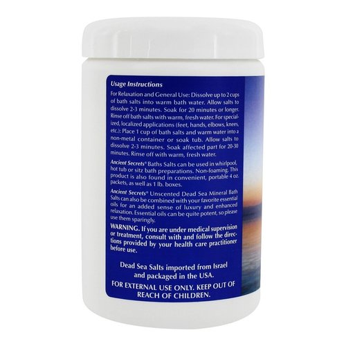 ANCIENT SECRETS Unscented 2 lb Dead Sea Aromatherapy Bath Salts