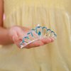 JWICOS Small Princess Comb Mini Blue Crystal Hair Comb Rhinestone Hair Accessories Comb Headband Decorations for Women and Girls (blue)