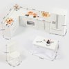 SAMCAMI Wooden Dollhouse Furniture Set - Miniature Dollhouse Furniture 1 12 Scale for Dollhouse Kitchen - Doll House Furniture Toys Incl Kitchen Cabinets, Dining Table, Refrigerator and Others (White)