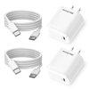 Qackenm 20W Charger Fits for iPhone 16 15 Fast Charging Type C Charger USB C Charger Block Charger with 2 Pack Cable Fits for iPhone 16/16 Plus/16 Pro/16 Pro Max/iPhone 15/15 Pro Max/iPad Pro/AirPods