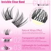EYDEVRO Wispy Lash Clusters Kit Natural Lash Extension Kit Clear Band Cluster Lashes Eyelash Extension Kit 143 Pcs Invisible Band Eyelash Clusters With Waterproof Lash Bond and Seal and Lash Tweezers