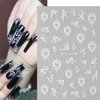 8 Sheets Halloween Nail Stickers Spider Nail Art Stickers Self Adhesive Black White Spider and Spider Web Nail Decals Nail Design Stickers for Women Girl DIY Festival Nail Decoration
