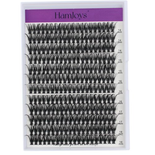 HAMJOYS Lashes Clusters 50D 0.07 D Curl Cluster Lashes Extension Individual Lashes 14-18mm Tray Faux Mink Lash Clusters Extensions Individual Lashes lashes wispy DIY Eyelash (50D-0.07D-14-18mm)