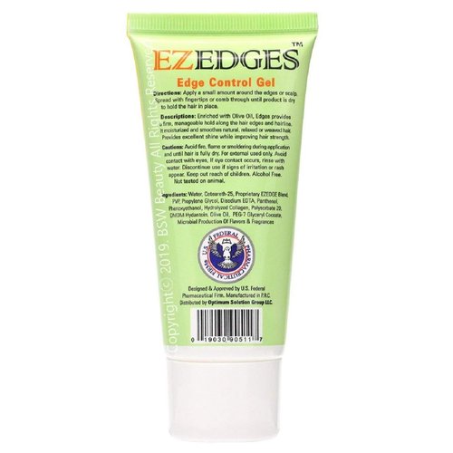 Hair Therapy EZEDGES EDGE CONTROL GEL Extra Strong Hold (Olive Oil), 1.41 oz.