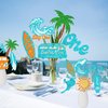 18pcs Glitter Summer Surfing Centerpiece Sticks Surfing 1st Birthday Party Decorations The Big One Party Surf Surfboard Theme Party Table Toppers for Surfer First Birthday Party Supplies
