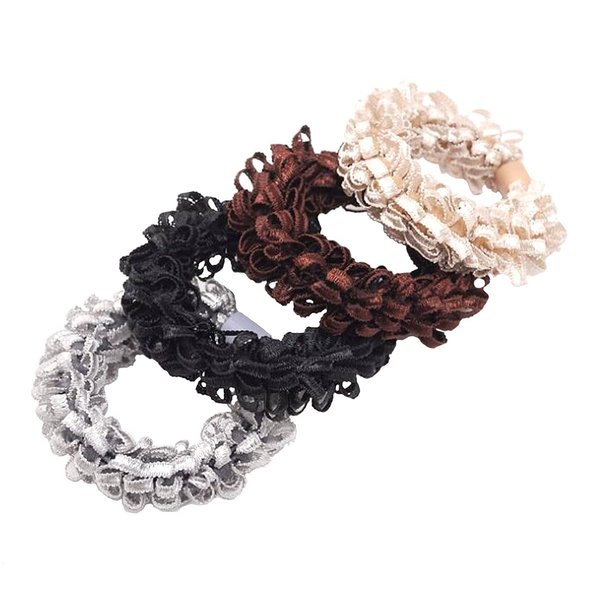 8 Pcs Women High Elasticity Corn Flower Hair Circle Scrunchie Hair Rope - Rubber Band Lace Hair Band Hair Ring Hair Tie