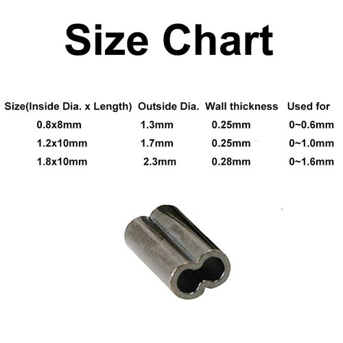 Double Barrel Crimp Sleeves Kit, Fishing Wire Leader Rigging Copper Tube Fishing Line Connector Tackle Kit (300pcs)