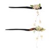 Chinese Traditional Flower Hair Sticks,Wooden Hairpin Hairstyle Design Tool Hairpin Tassel Pearl Osmanthus Cheongsam Flower Headwear