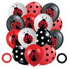 Ladybug 12" Birthday Party Balloons 50 Pcs | Red Black Polka Dots Ladybug Design Premium Latex Balloons | Perfect for Ladybug Birthday Party Decorations and Baby Shower Decorations by Vision E.D.