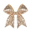 Glitter Cheer Bow Clip - 5 Inch Sequin Hair Bow with Tails for Girls Teen Softball Cheerleader Outfit Uniform -Gold