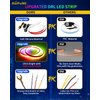 DUOFU365 Drl Led Strip,RGB Exterior Car LED Strip Lights,2Pcs 24 inches Multicolor LED Daytime Running Light Strip with Wireless APP Remote Control