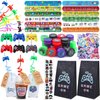 Moncinday 196Pcs Video Game Party Favors, Video Themed Birthday Party Supplies for Kids Video Keychian Stamper Slap Bracelet Bags Tattoo Sticker Video Game Goodies Bag Fillers