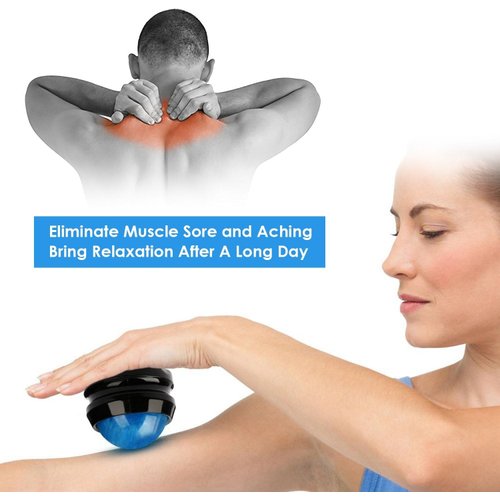 ZONGS Manual Massage Ball Pain Relief Back Roller Massager Self Massage Therapy and Relax Full Body Tools for Sore Muscle Joint Pain Essential Oils or Lotion Relax (Blue)