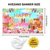 Avezano Candyland Backdrop for Girl Sweet Donut Ice Cream Candy Theme Birthday Party Decoration Cartoon Candy Land Birthday Party Supplies Banner 70.8 x 43.3 Inch