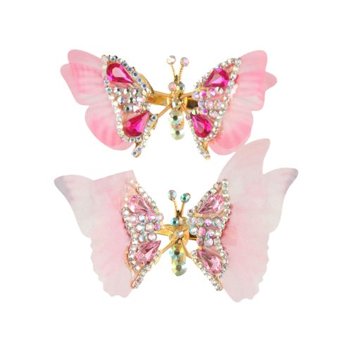 Butterfly Hair Clip,2Pcs Metal Butterfly Hair Clamps with Rhinestones,Elegant Colorful Butterfly ...