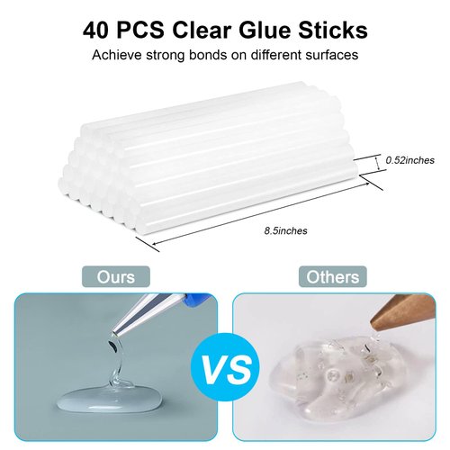 Hot Glue Gun Kit, 40 Glue Sticks for Mini Glue Guns with Hardshell Carrying Case for School Crafts DIY Arts, Quick Home Repairs, Home School Project and Festival Decorations (20W)
